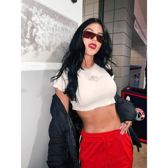 Rimless Y2K Rectangle Dark Red Sunglasses Women and Men Vintage Retro Eyewear - Picture 3 of 6